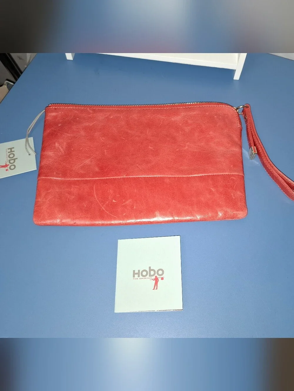 🎆SALE🎆 Vintage HOBO Leather Zip Clutch Wristlet- NWT - Picture 6 of 7
